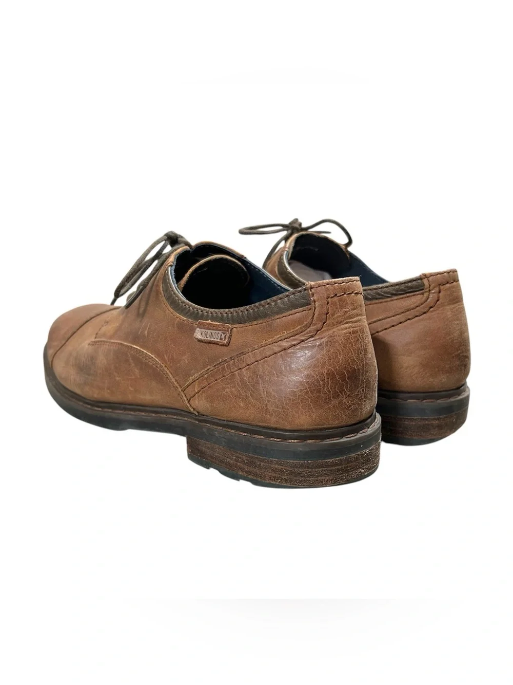 Pikolinos Men’s Caceres Cap-Toe Oxfords in Tan Leather. Size 43